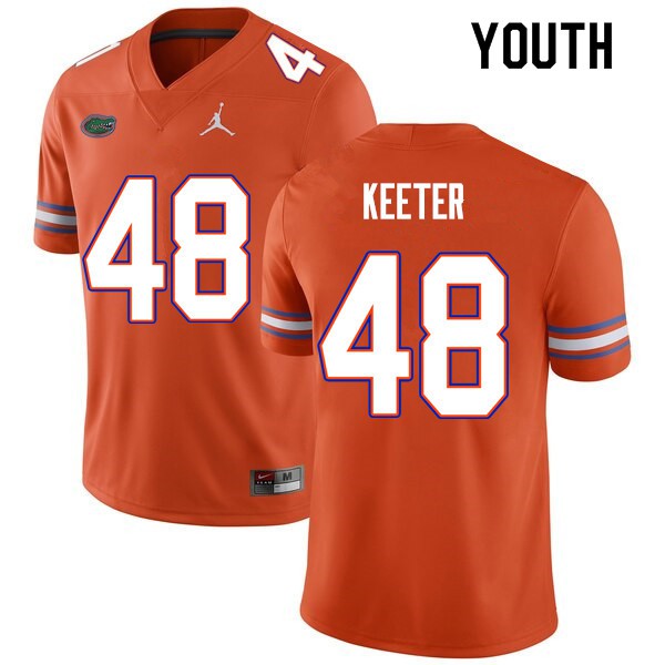 Youth #48 Noah Keeter Florida Gators College Football Jersey Orange